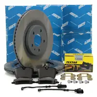 SEBRO Bremsscheiben + TEXTAR Bel&auml;ge + Sensor f&uuml;r PORSCHE Macan (95B) 3.0 S 18 Zoll hinten