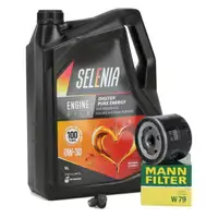 5L SELENIA DIGITEK PURE ENERGY 0W-30 Motor&ouml;l + MANN &Ouml;lfilter f&uuml;r FIAT 500X Tipo 1.0 1.3