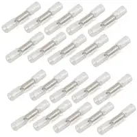 20x Leitungsverbinder Kabelverbinder Sto&szlig;verbinder RUND KLAR / SILBER 0.35-0.5mm