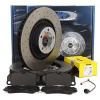 SHW Bremsscheiben + TEXTAR Beläge + Sensor für PORSCHE 992 3.8 Turbo / S PR-1LR/1LS vorne