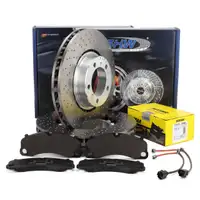 SHW Bremsscheiben + TEXTAR Bel&auml;ge + Sensor f&uuml;r PORSCHE 991 3.0 Carrera S / GTS vorne