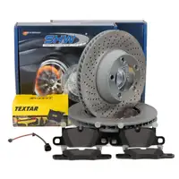 SHW Brake Discs, TEXTAR Brake Pads, Sensor for Porsche 991 Carrera S / GTS (up to September 2017) &ndash; Rear