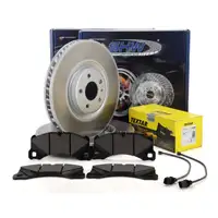 SHW Bremsscheiben TEXTAR Bel&auml;ge Sensor f&uuml;r PORSCHE Macan 95B 2.9/3.0 S/GTS 18 Zoll vorne