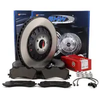 SHW Bremsscheiben + ZIMMERMANN Bremsbel&auml;ge + Sensor f&uuml;r AUDI A6 C8 A7 4K A8 4N vorne