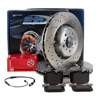 SHW Bremsscheiben + ZIMMERMANN Bremsbel&auml;ge + Sensor f&uuml;r BMW F87 M2 F80 M3 F82 F83 M4 vorne