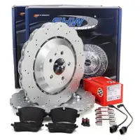 SHW Bremsscheiben + ZIMMERMANN Bremsbel&auml;ge + Sensor f&uuml;r AUDI RS6 4G C7 PR-1KJ/1KQ hinten