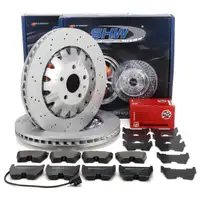 SHW Bremsscheiben + ZIMMERMANN Bremsbel&auml;ge + Sensor f&uuml;r AUDI TTRS FV PR-1ZK/1LU vorne