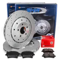 SHW Bremsscheiben + ZIMMERMANN Bremsbel&auml;ge + Sensor f&uuml;r AUDI RS6 4F C6 580 PR-1KJ hinten