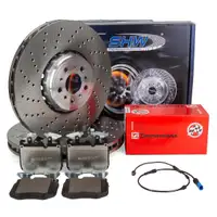 SHW Bremsscheiben + ZIMMERMANN Bremsbel&auml;ge + Sensor f&uuml;r BMW X3M F97 X4M F98 480/510 vorne