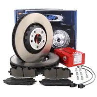 SHW Bremsscheiben + ZIMMERMANN Bremsbel&auml;ge + Sensor f&uuml;r AUDI A6 S6 C8 A7 4K A8 4N vorne