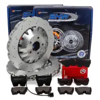 SHW Bremsscheiben + ZIMMERMANN Bel&auml;ge + Sensor f&uuml;r AUDI RS3 8V 367 PS + 400 PS 06.17 vorne