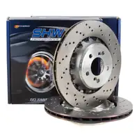 SHW Bremsscheiben Satz f&uuml;r BMW 2er M2 F87 3er M3 F80 4er M4 F82 F83 370-450 PS hinten
