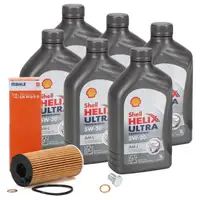 6L SHELL HELIX ULTRA PROFESSIONAL 5W-30 AM-L Motor&ouml;l+MAHLE &Ouml;lfilter f&uuml;r BMW B37/38 B47/48