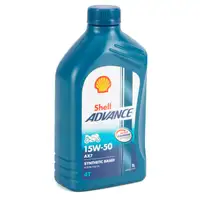 4L SHELL ADVANCE 4T AX7 15W-50 4-TAKT Motorrad Motoröl API SM JASO MA2