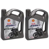 8L 8 Liter SHELL ADVANCE ULTRA 10W-40 4T 4-TAKT Motorrad Motoröl API SP JASO MA2