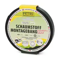 PETEC 87200 Foam Mounting Tape, Double-Sided Adhesive, 20 m, BLACK