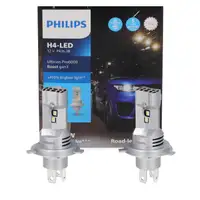 2x PHILIPS Ultinon Pro6000 Boost H4 LED Gen3 mit Stra&szlig;enzulassung 12V +450% 5800K