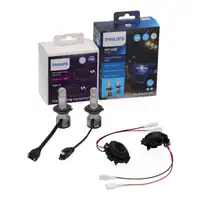 2x PHILIPS Ultinon Pro6000 HL Boost H7 LED Bulbs + Adapter for VW Golf 6, 7, Tiguan 5N