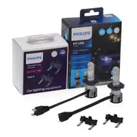 2x PHILIPS Ultinon Pro6000 HL Boost H7 LED + Adapter für FORD Fiesta 7 Focus 4 OPEL E