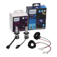 2x PHILIPS Ultinon Pro6000 HL Boost H7 LED Bulbs + Adapter for VW Golf 6, 7, Sharan, Touran 1T3, 5T1