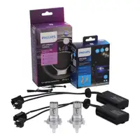 2x PHILIPS Ultinon Pro6000 HL Boost H4 LED Bulbs + Adapter for HYUNDAI i20 2 GB IB