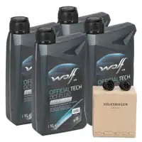 4L WOLF ECOTECH FLUID Automatikgetriebe&ouml;l + 2x ORIGINAL VAG &Ouml;lablassschraube 0CK321439A