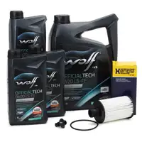 8L WOLF OFFICIALTECH 0W20 LS-FE Motor&ouml;l + HENGST &Ouml;lfilter f&uuml;r LAND ROVER Range Rover 3 4