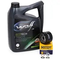 5L WOLF 0W40 FE Motor&ouml;l HENGST &Ouml;lfilter f&uuml;r DACIA MITSUBISHI OPEL RENAULT SUZUKI