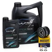 6L WOLF 5W30 C4 Motor&ouml;l + HENGST &Ouml;lfilter f&uuml;r DACIA NISSAN OPEL RENAULT SMART