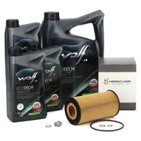8L WOLF 0W40 FE Motor&ouml;l + HIRSCHER &Ouml;lfilter f&uuml;r BMW E34 E39 E32 E38 E31 X5 E53 M60 M62 M73