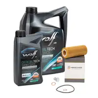 6L WOLF 5W30 C2/C3 Motor&ouml;l + HIRSCHER &Ouml;lfilter f&uuml;r BMW E81-88 E46 E90-93 E39 E60/61 X3 M47