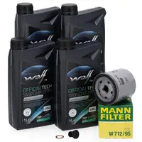 4L WOLF 5W30 C3 SP EXTRA Motor&ouml;l + MANN &Ouml;lfilter f&uuml;r VW Golf 7 8 Passat 5 6 1.0-1.5 TSI