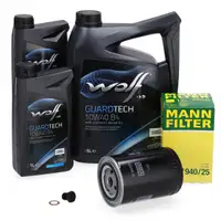 7L WOLF 10W40 B4 Motor&ouml;l &Ouml;l + MANN &Ouml;lfilter f&uuml;r VW Golf 1 2 3 Passat B1-4 Polo 86c 6N1 T3
