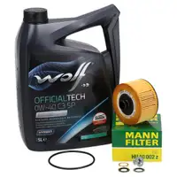 5L WOLF 0W-40 C3 SP Motor&ouml;l + MANN &Ouml;lfilter f&uuml;r DACIA MERCEDES NISSAN RENAULT SMART