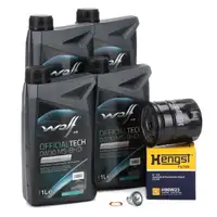 4L WOLF 0W30 MS-BHDI Motoröl + HENGST Ölfilter PSA C1 C3 108 208 OPEL Corsa F Mokka 1.2