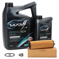 6L WOLF OFFICIALTECH 0W20 LL FE + ORIGINAL VAG &Ouml;lfilter f&uuml;r Golf 8 Passat B8 A3 8Y 2.0 TDI