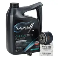 5L WOLF OFFICIALTECH 0W30 SP Engine Oil + ORIGINAL FIAT Oil Filter for 500X 334_ 1.3 150 HP