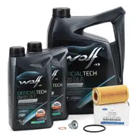 7L WOLF OFFICIALTECH 0W20 C6 F Engine Oil + ORIGINAL Ford Oil Filter for Focus 4 1.5 EcoBlue