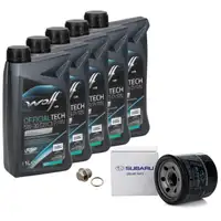 5L WOLF OFFICIALTECH 5W30 C2/C3 P/RN Motor&ouml;l + ORIGINAL SUBARU &Ouml;lfilter 15208-AA100