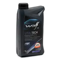 HIRSCHER Filter Set + 3L WOLF 5W40 PI C3 Engine Oil for FIAT 500 312 (up to August 2011) and Panda 169 1.4