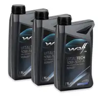 3L 3 Liter WOLF VITALTECH 10W50 F-A Motor&ouml;l &Ouml;l ACEA C3 API SP/RC/SN PLUS f&uuml;r ABARTH 0101
