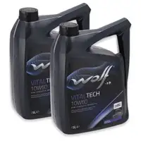 10L 10 Liter WOLF VITALTECH 10W-60 Motor&ouml;l API SN/CF ACEA A3/B4 VW 501.01/505.00