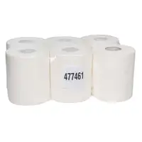 6 rolls of MIDI paper towels, 20 cm wide, 140 m long, 2-ply, white