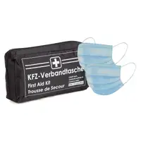 10-Pack Car First Aid Kit, Black, DIN 13164-2022, Best Before 07/2028