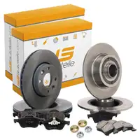 Brake discs + wheel bearings + brake pads for RENAULT Laguna 2 (16/17-inch front and rear)