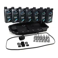 Getriebe&ouml;lwanne + 7L WOLF Getriebe&ouml;l f&uuml;r BMW E81-88 E90-93 E39 E60/61 E63 X1-6 6HP19 6HP21