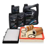 Filterset 4-tlg + 8L WOLF 0W40 C3 SP f&uuml;r NISSAN Primastar OPEL Vivaro A Trafic 2 2.0/2.5D