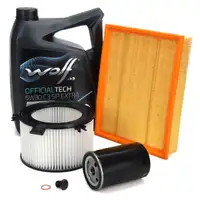 Filterset + 5L WOLF 5W30 C3 SP EXTRA Motor&ouml;l f&uuml;r VW Transporter T4 2.0 ab 09.1995