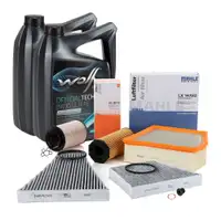 Filterset 4-tlg + 10L WOLF 0W30 LL III FE Motor&ouml;l f&uuml;r VW Phaeton 3.0 V6 TDI 224/233 PS