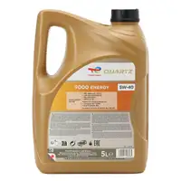5L 5 Liter TOTAL QUARTZ 9000 ENERGY 5W-40 Motoröl Öl MB 229.5 VW 502/505.00